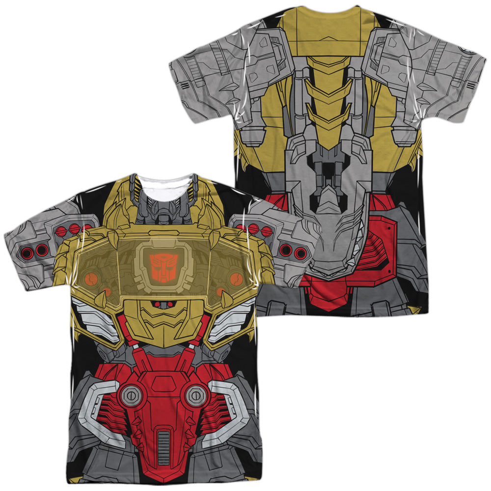 TRANSFORMERS/GRIMLOCK COSTUME (FRONT/BACK PRINT) - S/S ADULT POLY CREW - MULTI