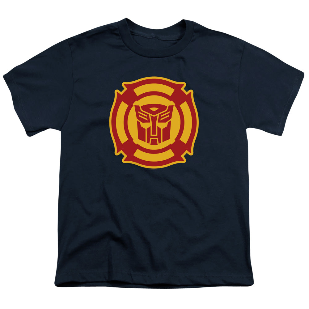TRANSFORMERS/RESCUE BOTS LOGO - S/S YOUTH 18/1 - NAVY