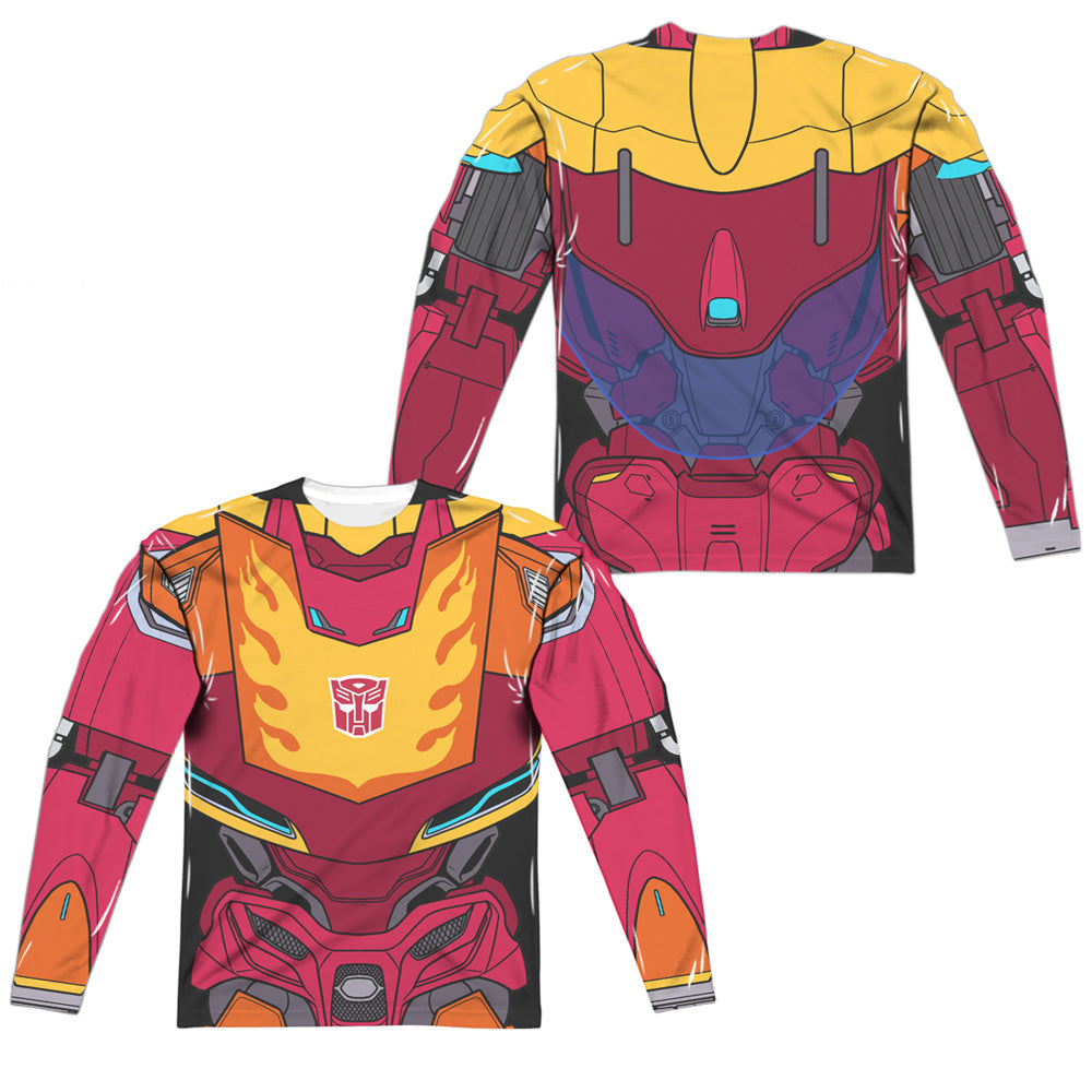 TRANSFORMERS/HOT ROD COSTUME (FRONT/BACK PRINT) - L/S ADULT POLY CREW  - MULTI