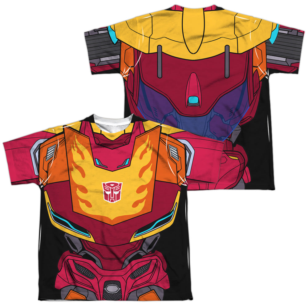 TRANSFORMERS/HOT ROD COSTUME (FRONT/BACK PRINT) - S/S YOUTH POLY CREW - MULTI