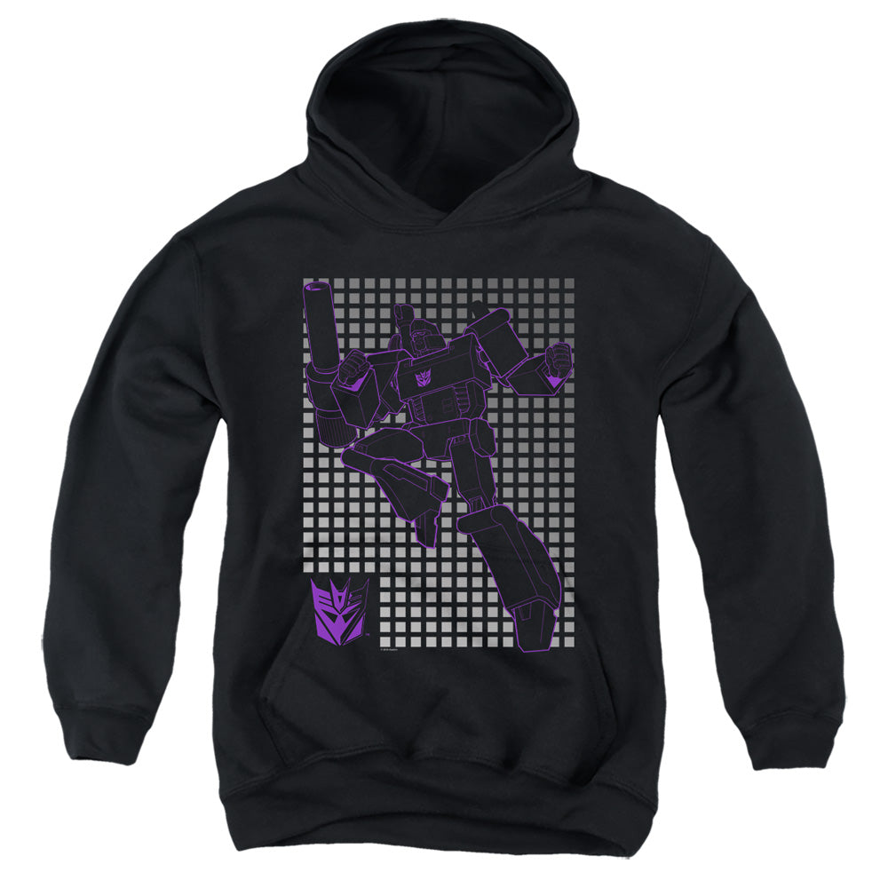 TRANSFORMERS/MEGATRON GRID - YOUTH PULLOVER HOODIE - BLACK
