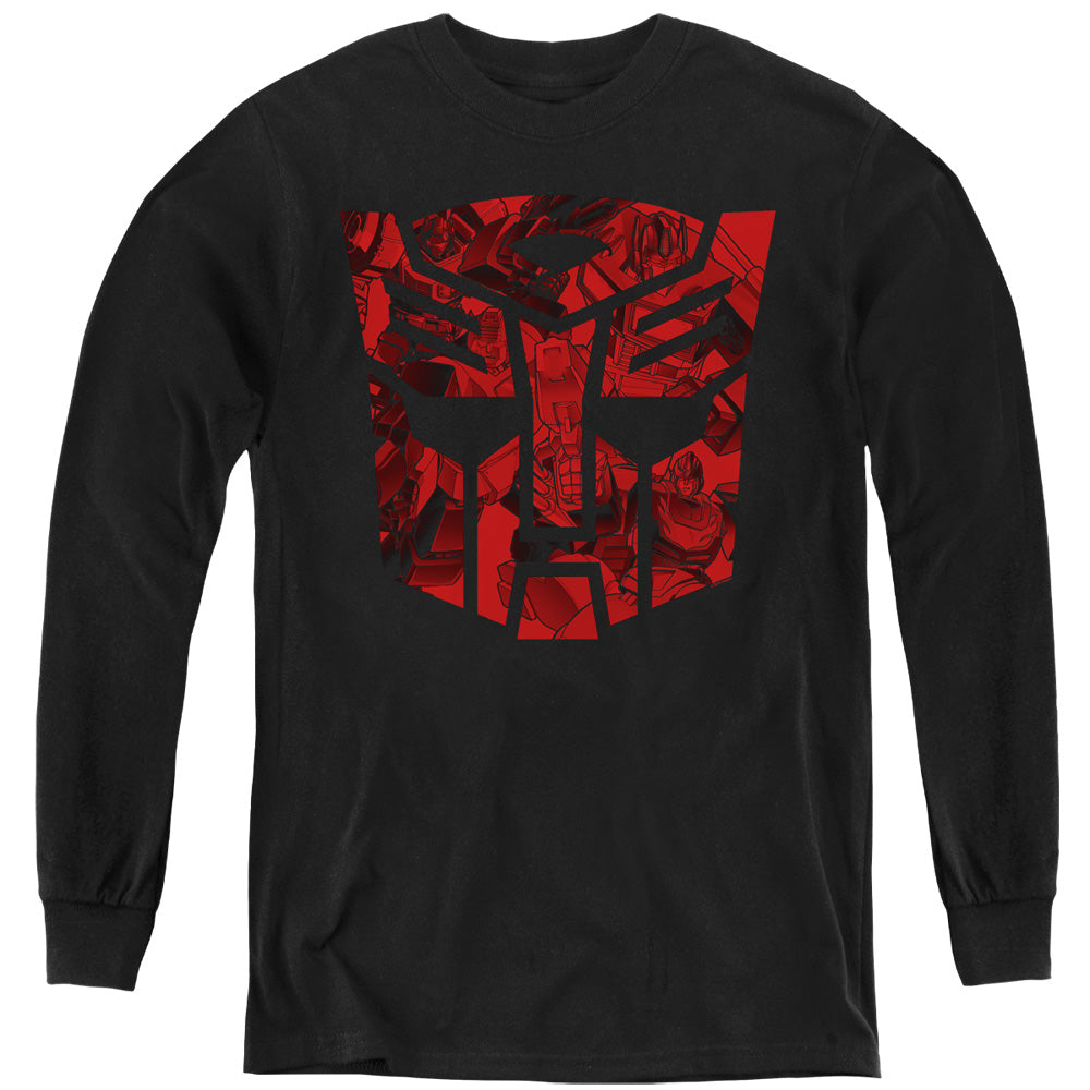 TRANSFORMERS/TONAL AUTOBOT - YOUTH LONG SLEEVE TEE - BLACK