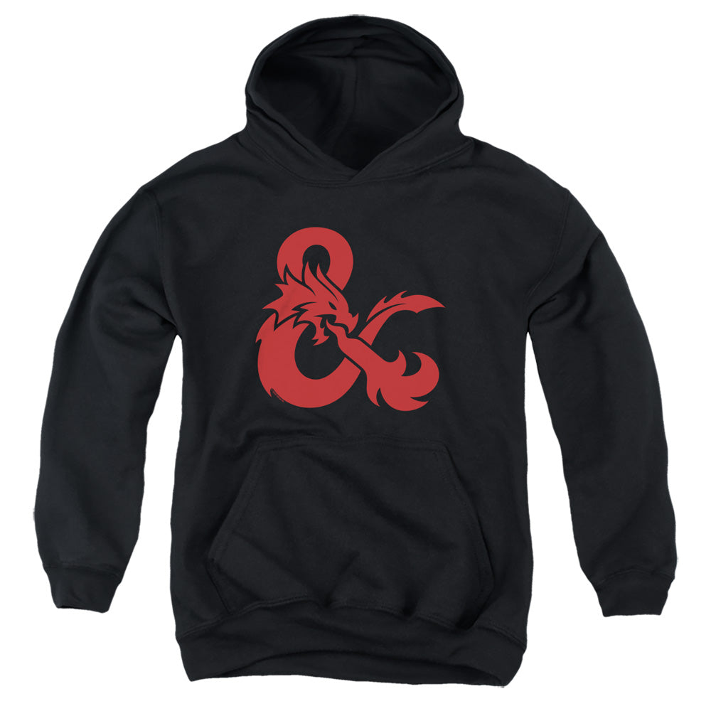 DUNGEONS AND DRAGONS/AMPERSAND LOGO - YOUTH PULLOVER HOODIE - BLACK