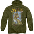 MAGIC THE GATHERING/MIRAGE DECK ART - ADULT PULLOVER HOODIE - MILITARY GREEN