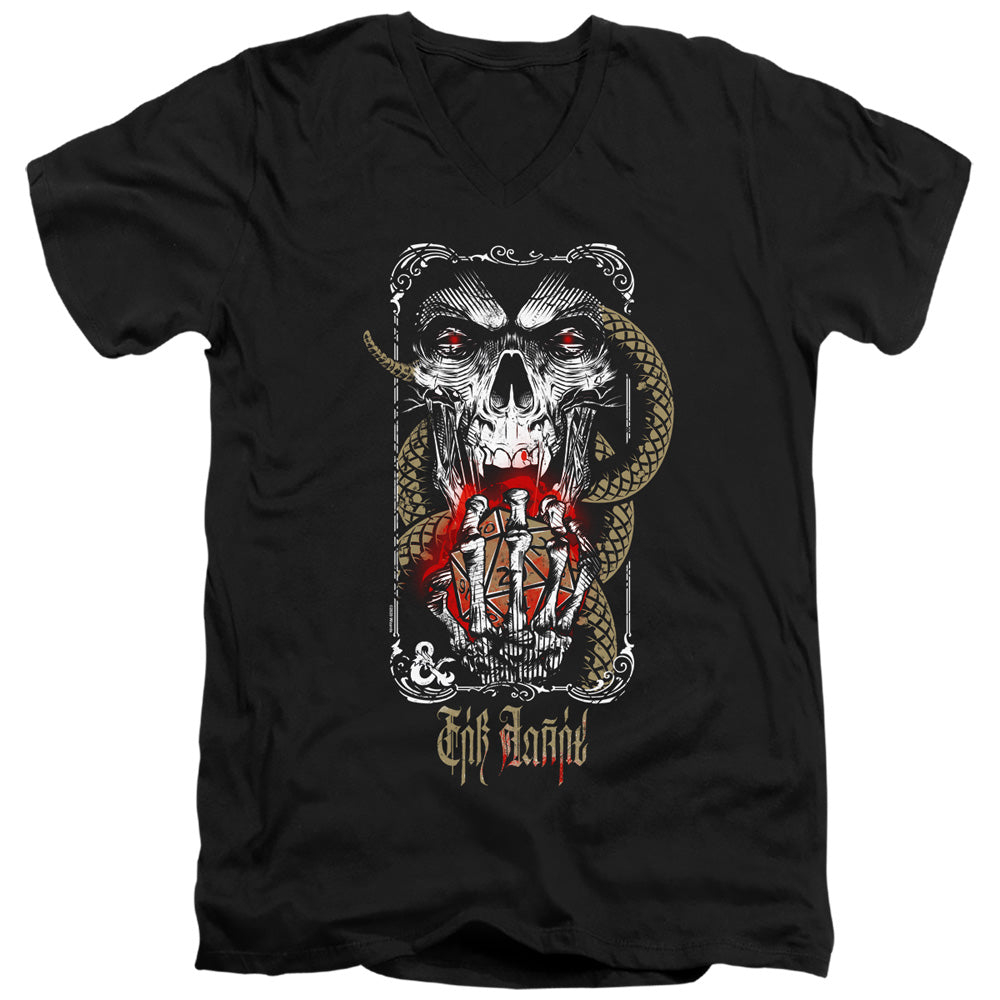 DUNGEONS AND DRAGONS/LICH FOR CHAOS - S/S ADULT V-NECK 30/1 - BLACK