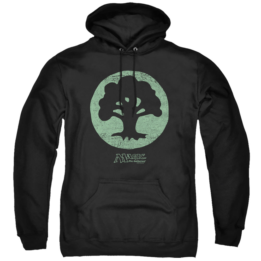 MAGIC THE GATHERING/GREEN SYMBOL - ADULT PULLOVER HOODIE - BLACK