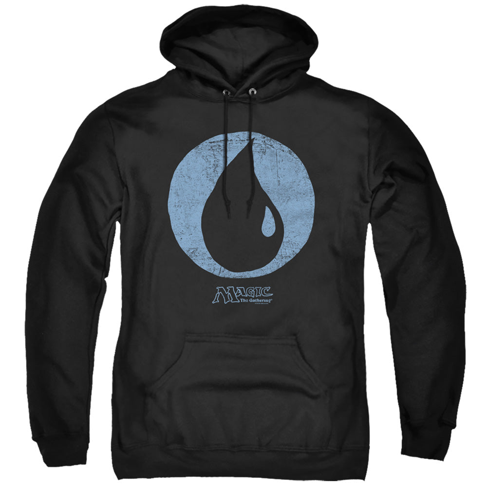 MAGIC THE GATHERING/BLUE SYMBOL - ADULT PULLOVER HOODIE - BLACK
