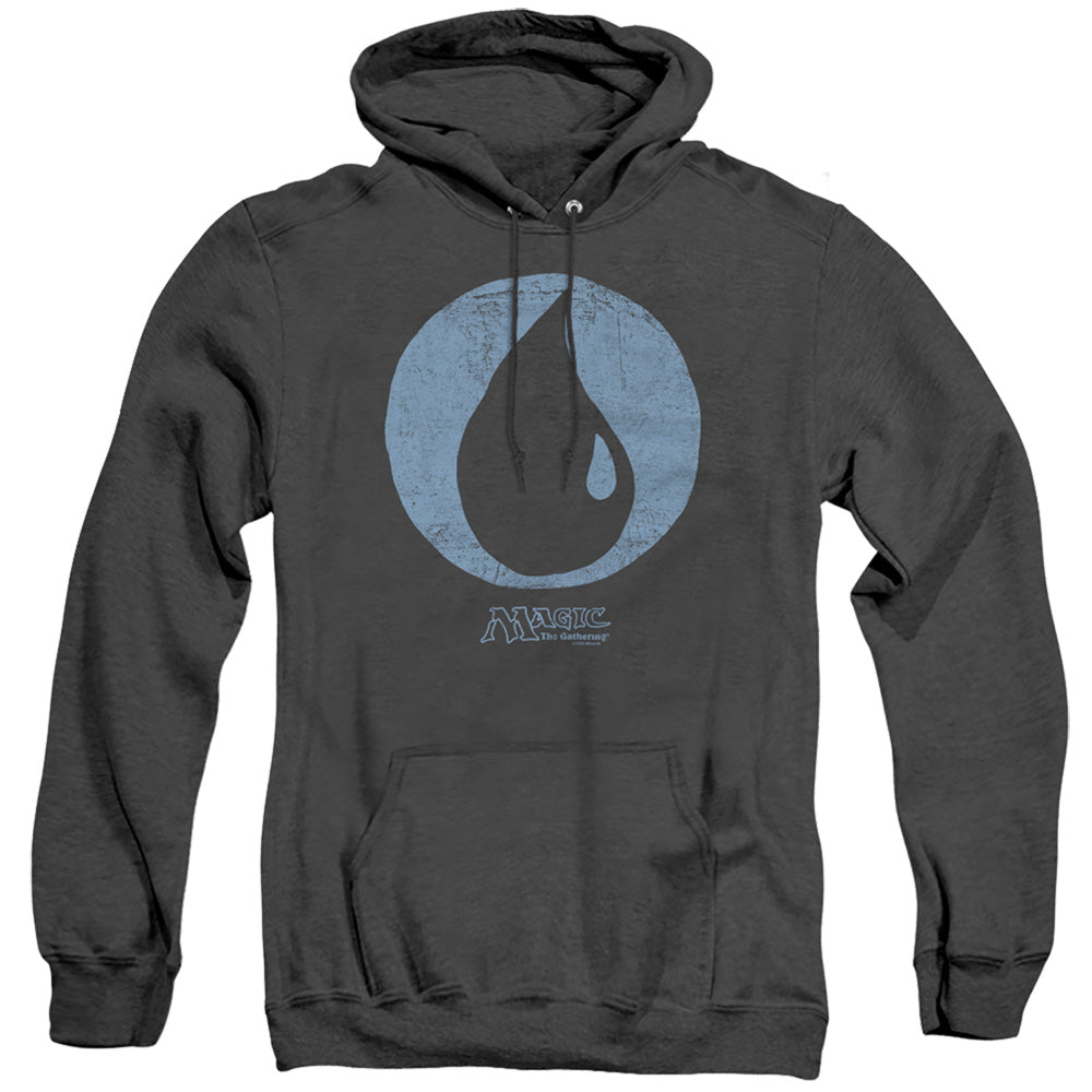 MAGIC THE GATHERING/BLUE SYMBOL - ADULT HEATHER HOODIE - BLACK