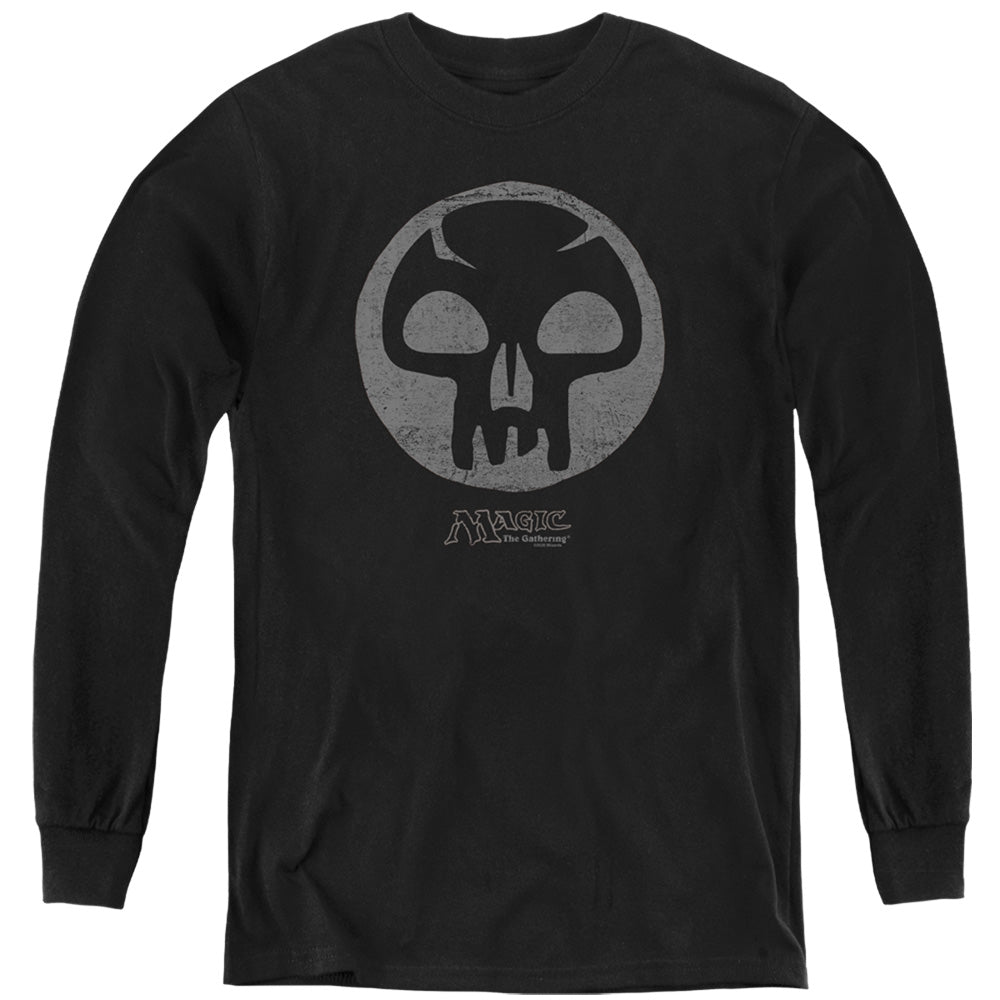 MAGIC THE GATHERING/BLACK SYMBOL - YOUTH LONG SLEEVE TEE - BLACK