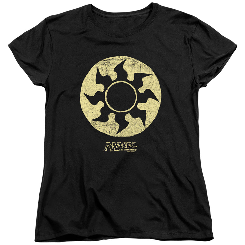 MAGIC THE GATHERING/WHITE SYMBOL - S/S WOMENS TEE - BLACK