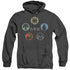 MAGIC THE GATHERING/5 COLORS - ADULT HEATHER HOODIE - BLACK