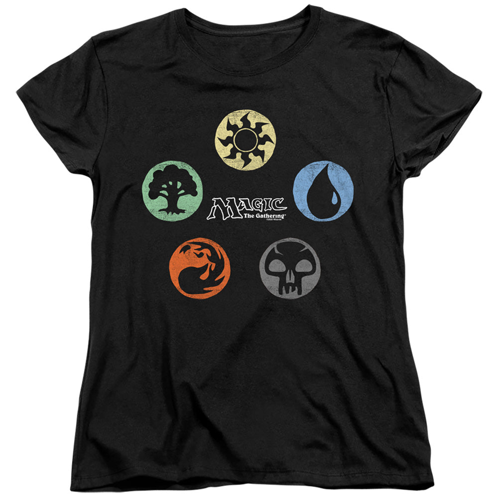MAGIC THE GATHERING/5 COLORS - S/S WOMENS TEE - BLACK