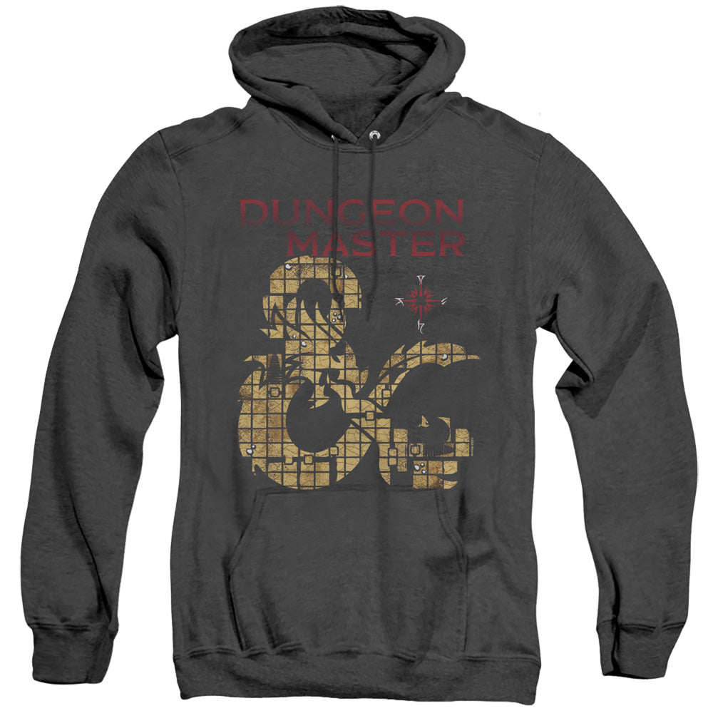 DUNGEONS AND DRAGONS/DUNGEON MASTER - ADULT HEATHER HOODIE - BLACK