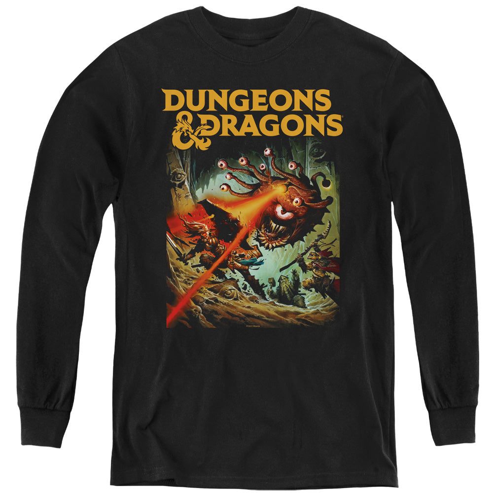 DUNGEONS AND DRAGONS/BEHOLDER STRIKE - YOUTH LONG SLEEVE TEE - BLACK