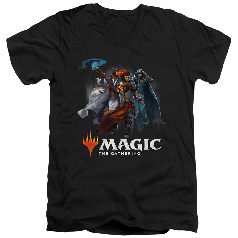 MAGIC THE GATHERING/PLANESWALKERS - S/S ADULT V-NECK 30/1 - BLACK
