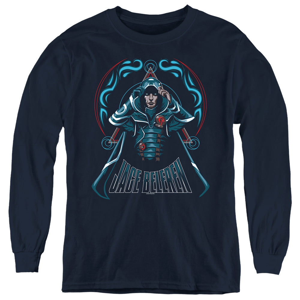 MAGIC THE GATHERING/JACE - YOUTH LONG SLEEVE TEE - NAVY