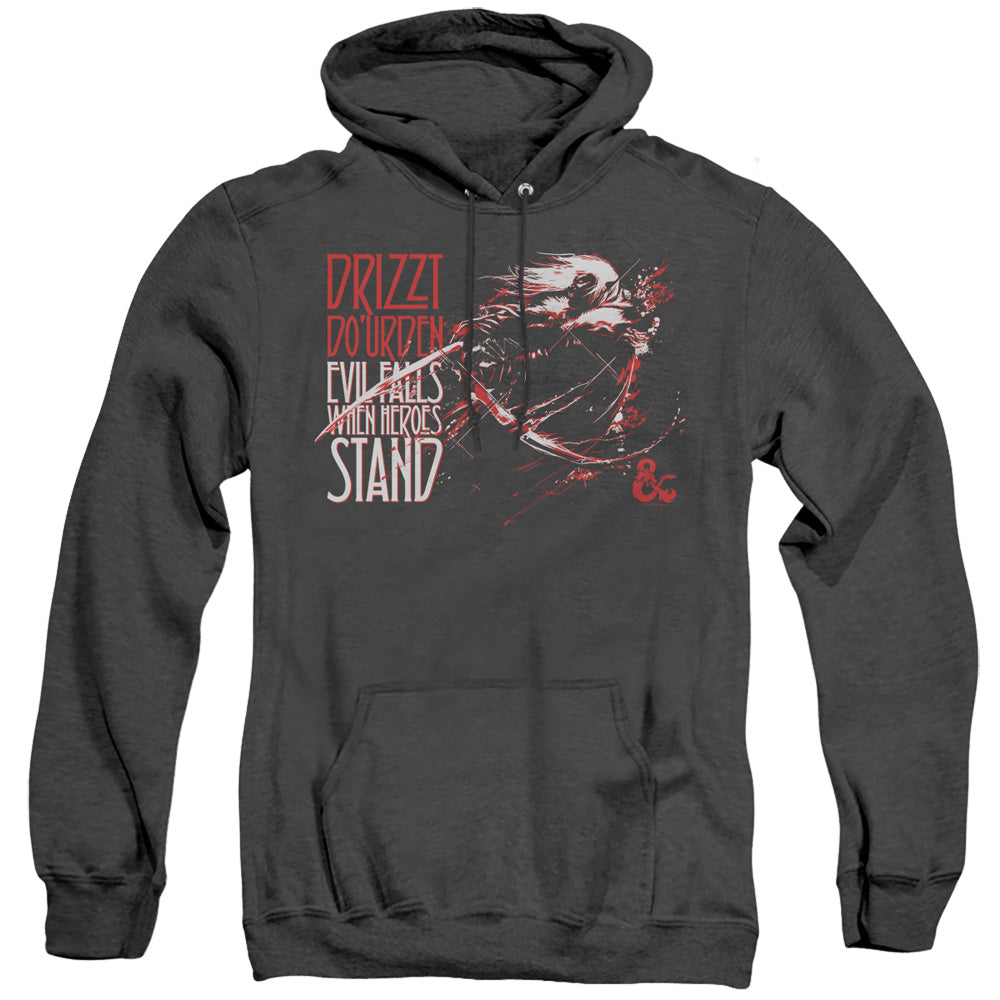 DUNGEONS AND DRAGONS/EVIL FALLS - ADULT HEATHER HOODIE - BLACK