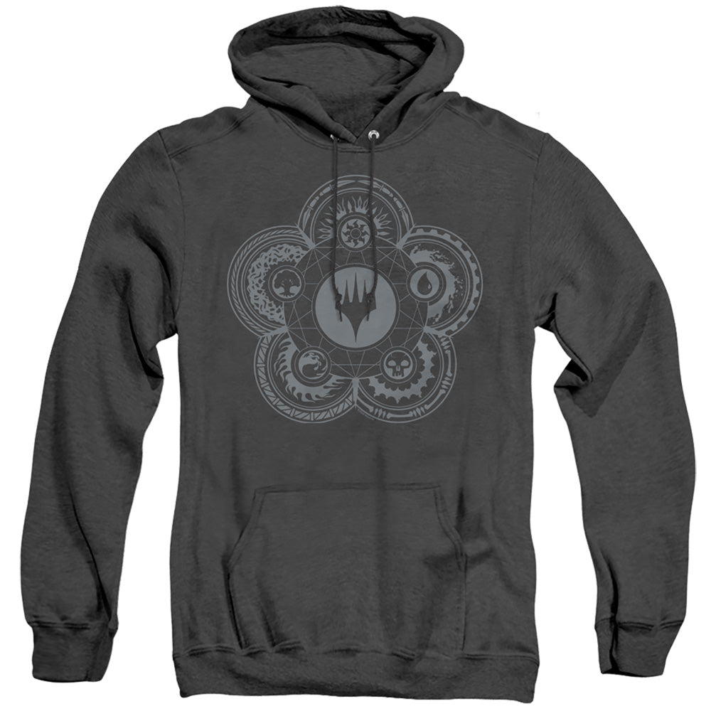 MAGIC THE GATHERING/ICON GLYPH - ADULT HEATHER HOODIE - BLACK
