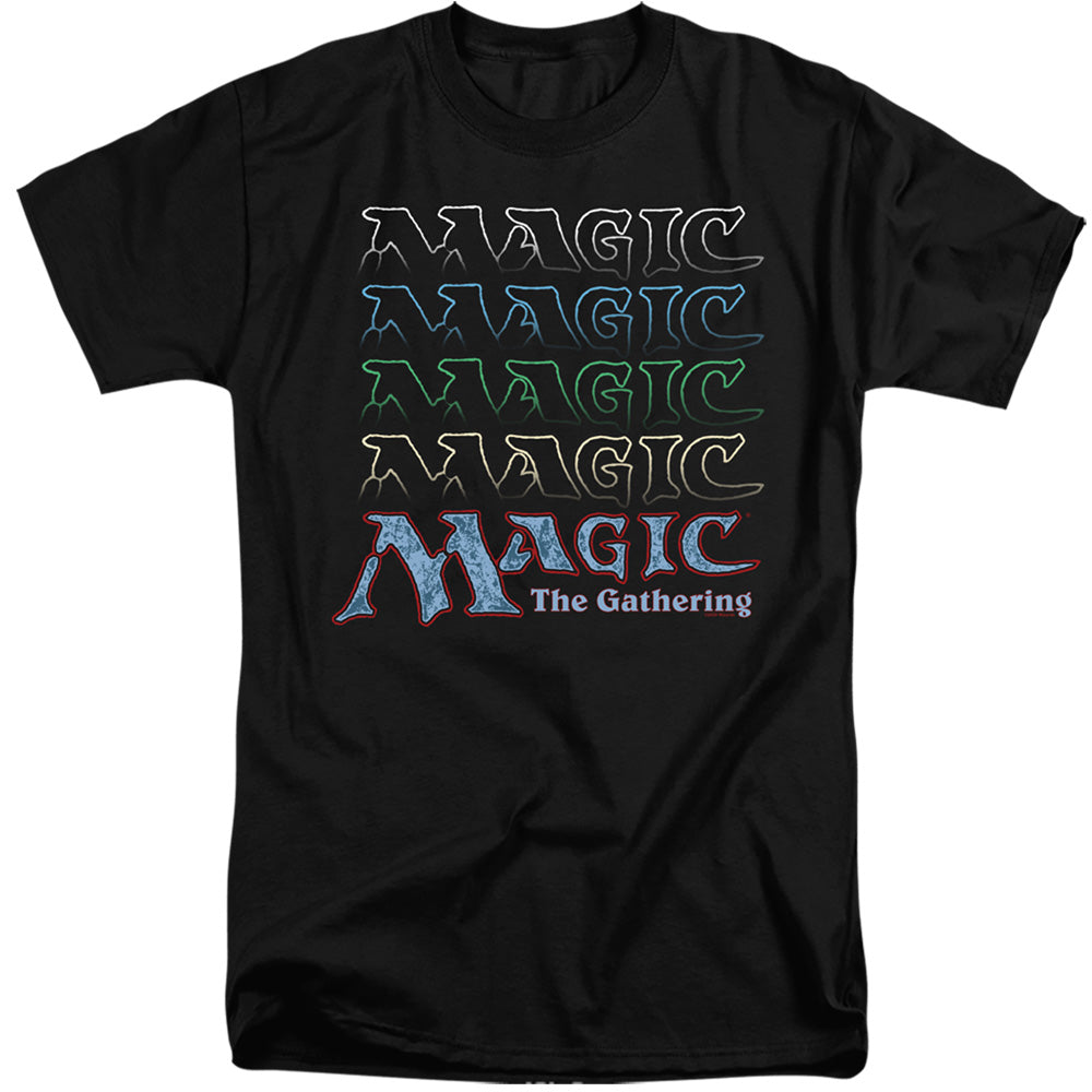 MAGIC THE GATHERING/RETRO LOGO REPEAT - S/S ADULT TALL 18/1 - BLACK