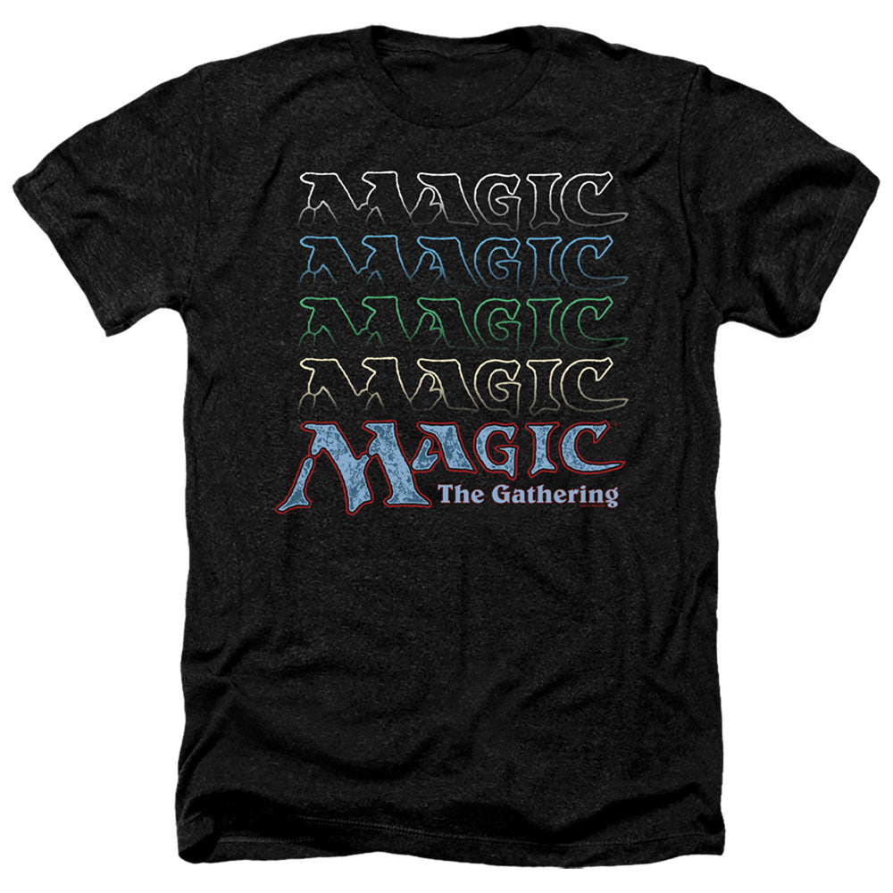 MAGIC THE GATHERING/RETRO LOGO REPEAT - ADULT HEATHER - BLACK