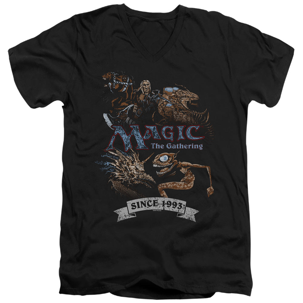 MAGIC THE GATHERING/FOUR PACK RETRO - S/S ADULT V-NECK 30/1 - BLACK