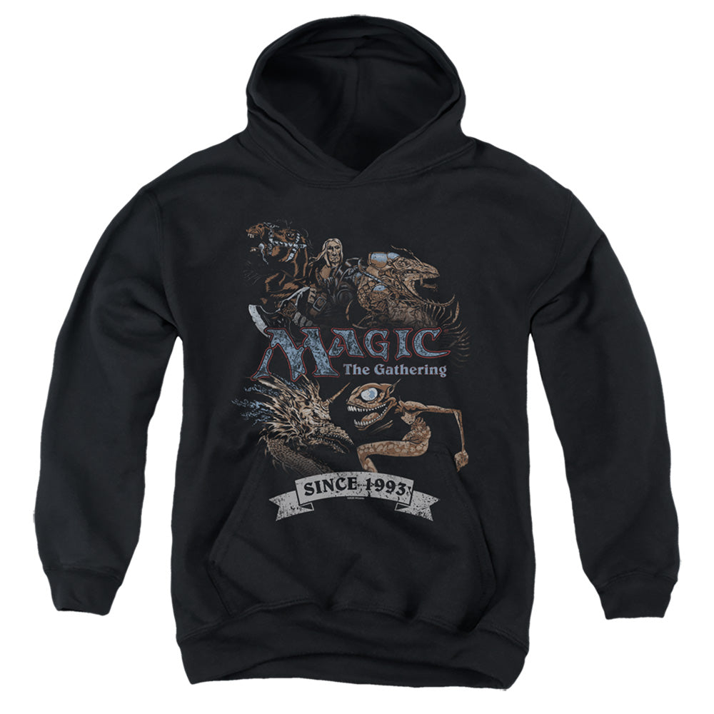 MAGIC THE GATHERING/FOUR PACK RETRO - YOUTH PULLOVER HOODIE - BLACK