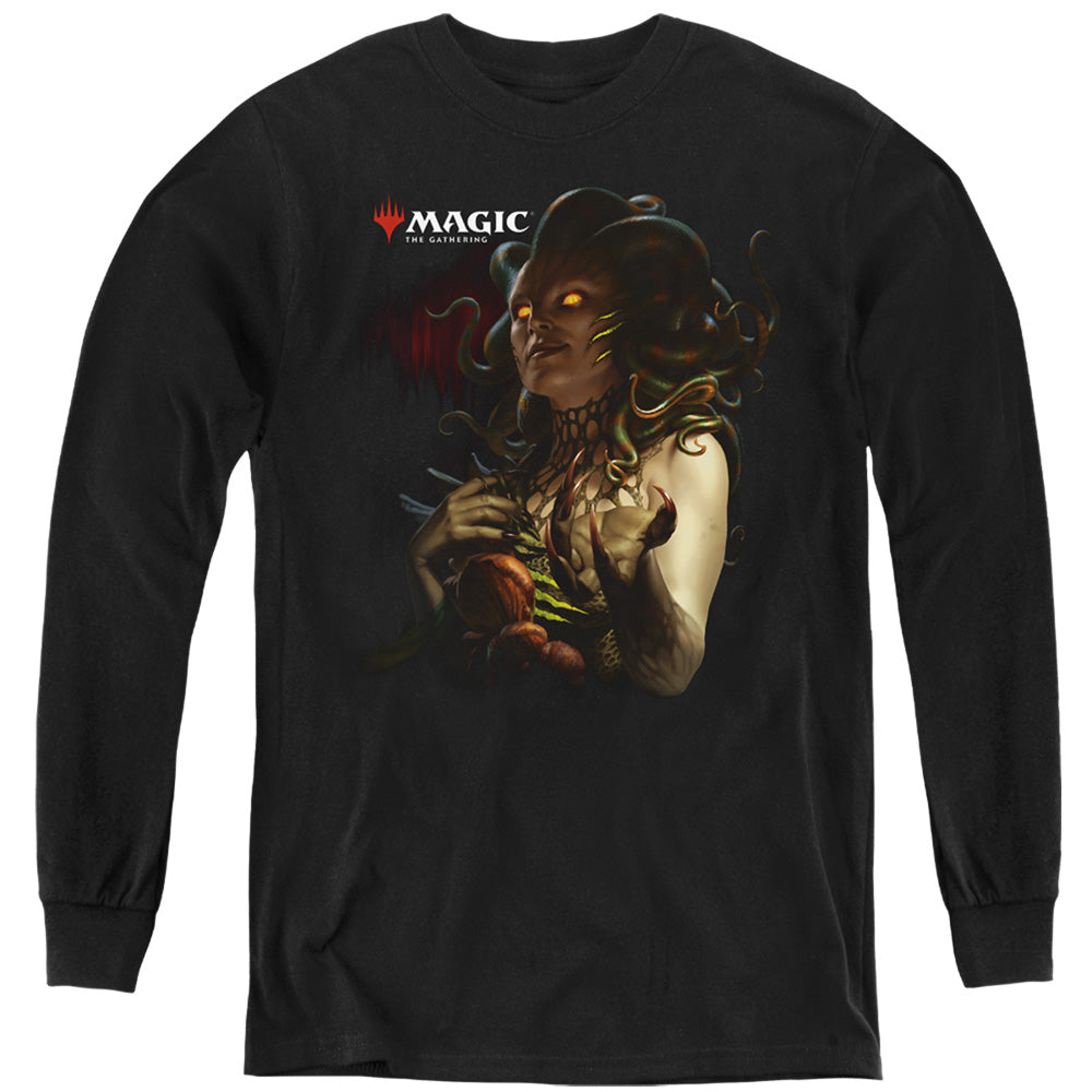 MAGIC THE GATHERING/VRASKA QUEEN OF GOLGARI - YOUTH LONG SLEEVE TEE - BLACK
