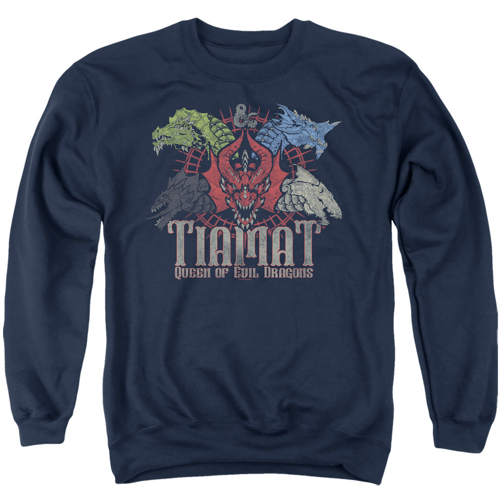 DUNGEONS AND DRAGONS/TIAMAT QUEEN OF EVIL - ADULT CREWNECK SWEATSHIRT - NAVY