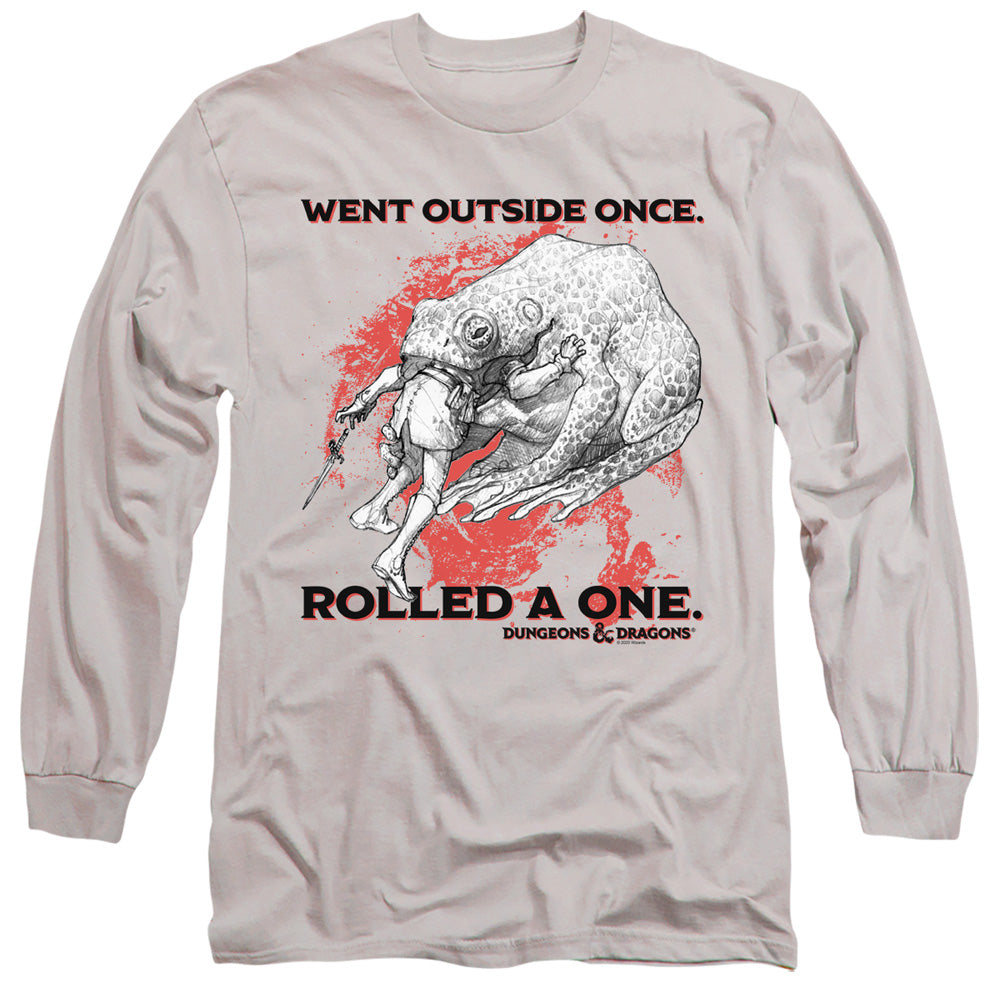 DUNGEONS AND DRAGONS/ROLLED A ONE - L/S ADULT 18/1 - SILVER