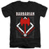 DUNGEONS AND DRAGONS/BARBARIAN - S/S ADULT V-NECK 30/1 - BLACK