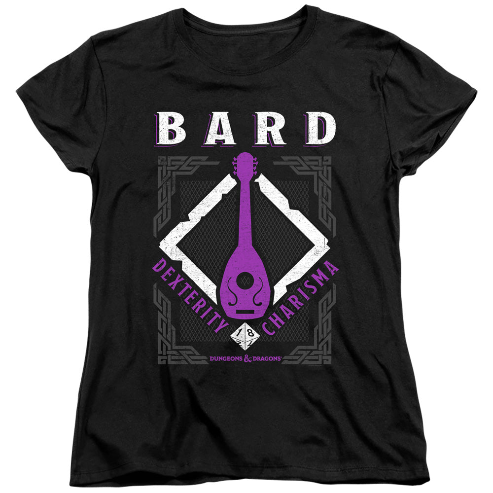 DUNGEONS AND DRAGONS/BARD - S/S WOMENS TEE - BLACK