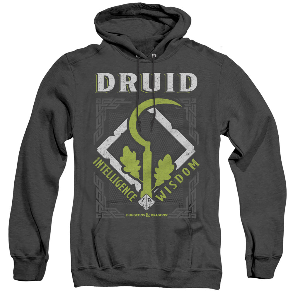 DUNGEONS AND DRAGONS/DRUID - ADULT HEATHER HOODIE - BLACK