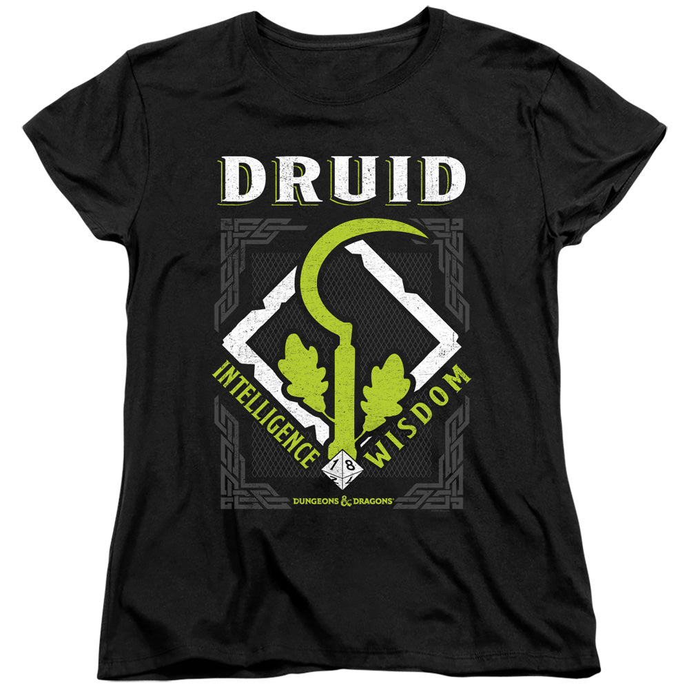 DUNGEONS AND DRAGONS/DRUID - S/S WOMENS TEE - BLACK