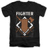 DUNGEONS AND DRAGONS/FIGHTER - S/S ADULT V-NECK 30/1 - BLACK