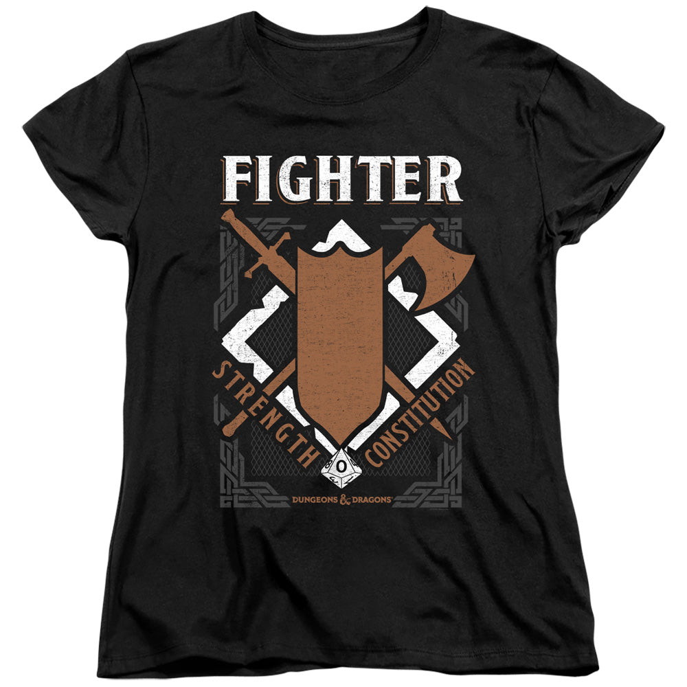 DUNGEONS AND DRAGONS/FIGHTER - S/S WOMENS TEE - BLACK