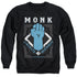 DUNGEONS AND DRAGONS/MONK - ADULT CREWNECK SWEATSHIRT - BLACK