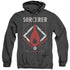 DUNGEONS AND DRAGONS/SORCERER - ADULT HEATHER HOODIE - BLACK