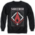 DUNGEONS AND DRAGONS/SORCERER - ADULT CREWNECK SWEATSHIRT - BLACK