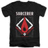 DUNGEONS AND DRAGONS/SORCERER - S/S ADULT V-NECK 30/1 - BLACK
