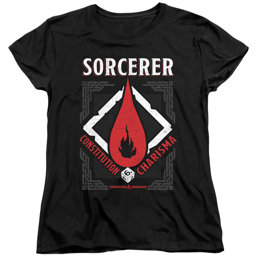 DUNGEONS AND DRAGONS/SORCERER - S/S WOMENS TEE - BLACK