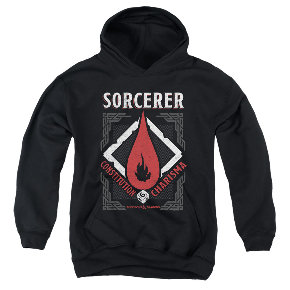 DUNGEONS AND DRAGONS/SORCERER - YOUTH PULLOVER HOODIE - BLACK