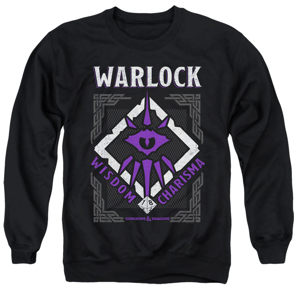 DUNGEONS AND DRAGONS/WARLOCK - ADULT CREWNECK SWEATSHIRT - BLACK
