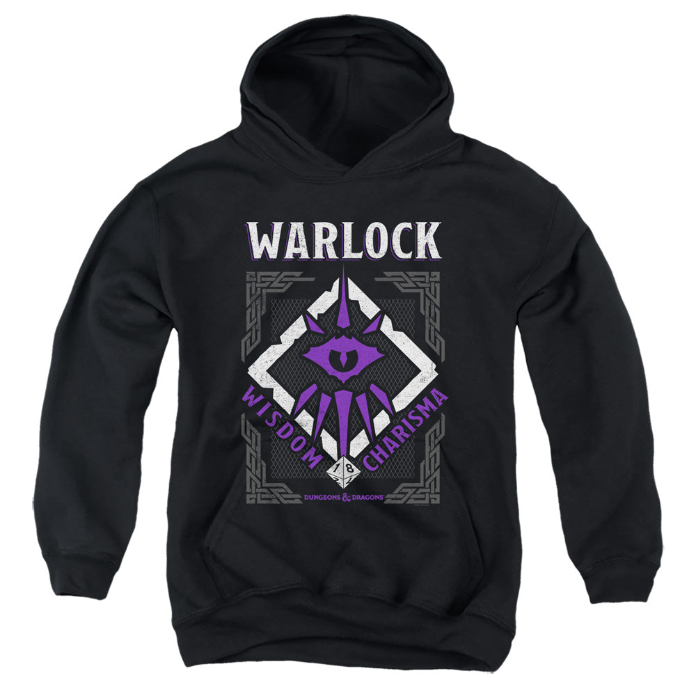 DUNGEONS AND DRAGONS/WARLOCK - YOUTH PULLOVER HOODIE - BLACK