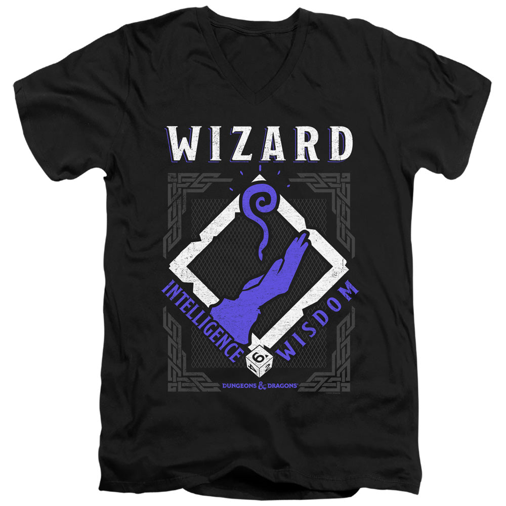 DUNGEONS AND DRAGONS/WIZARD - S/S ADULT V-NECK 30/1 - BLACK