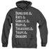 DUNGEONS AND DRAGONS/DUNGEON LIST - ADULT HEATHER HOODIE - BLACK