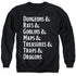 DUNGEONS AND DRAGONS/DUNGEON LIST - ADULT CREWNECK SWEATSHIRT - BLACK