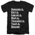 DUNGEONS AND DRAGONS/DUNGEON LIST - S/S ADULT V-NECK 30/1 - BLACK