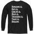 DUNGEONS AND DRAGONS/DUNGEON LIST - YOUTH LONG SLEEVE TEE - BLACK