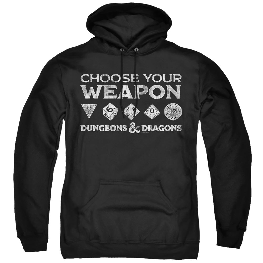 DUNGEONS AND DRAGONS/CHOOSE YOUR WEAPON - ADULT PULLOVER HOODIE - BLACK
