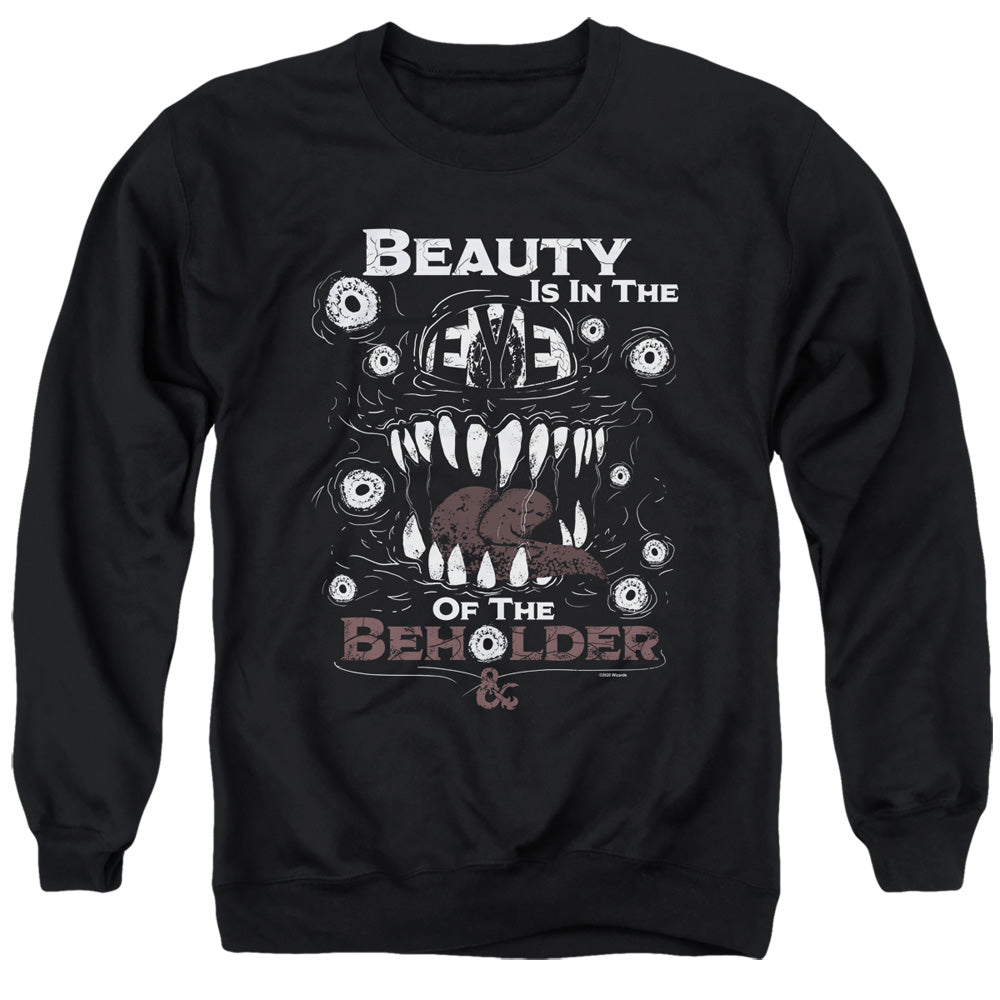 DUNGEONS AND DRAGONS/EYE OF THE BEHOLDER - ADULT CREWNECK SWEATSHIRT - BLACK